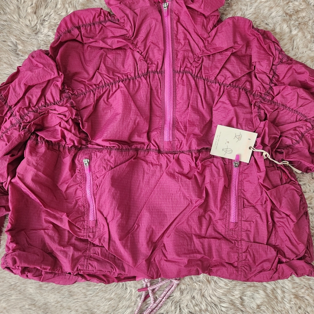 Free People FP Movement Happy Camper Pullover Misty Plum Windbreaker Jacket - Picture 5 of 15